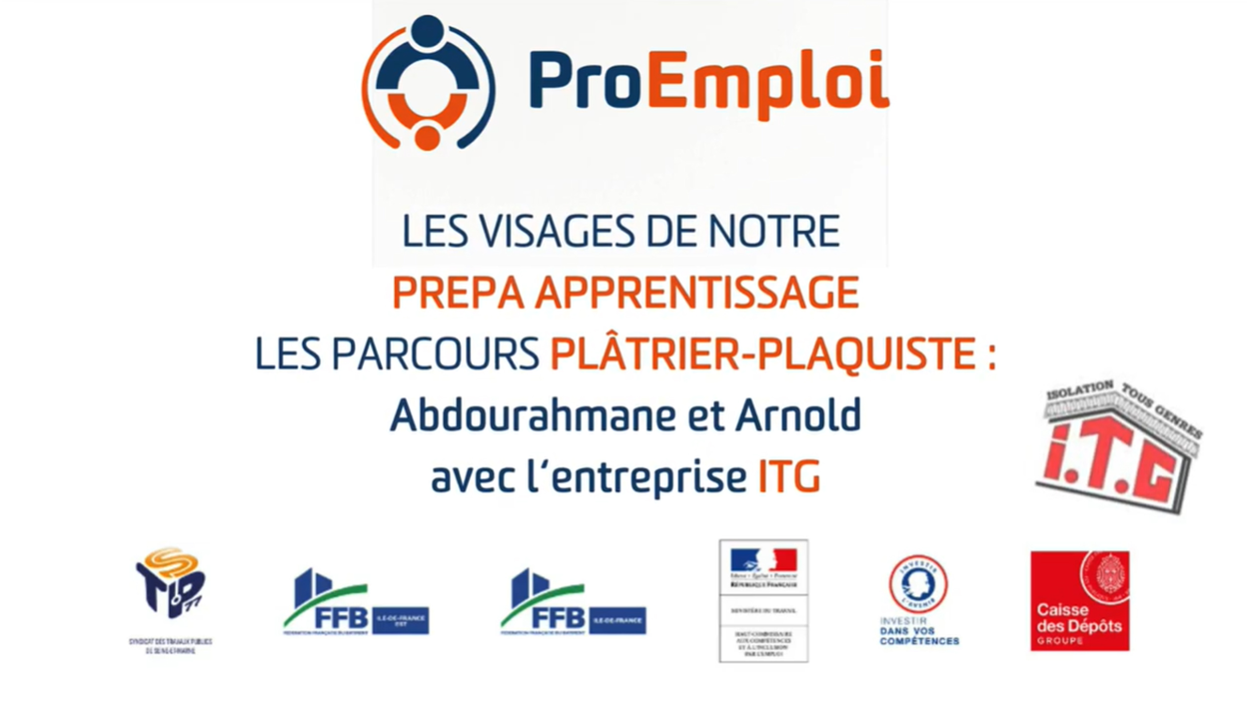 PARCOURS PLATRIER PLAQUISTE CHEZ ITG